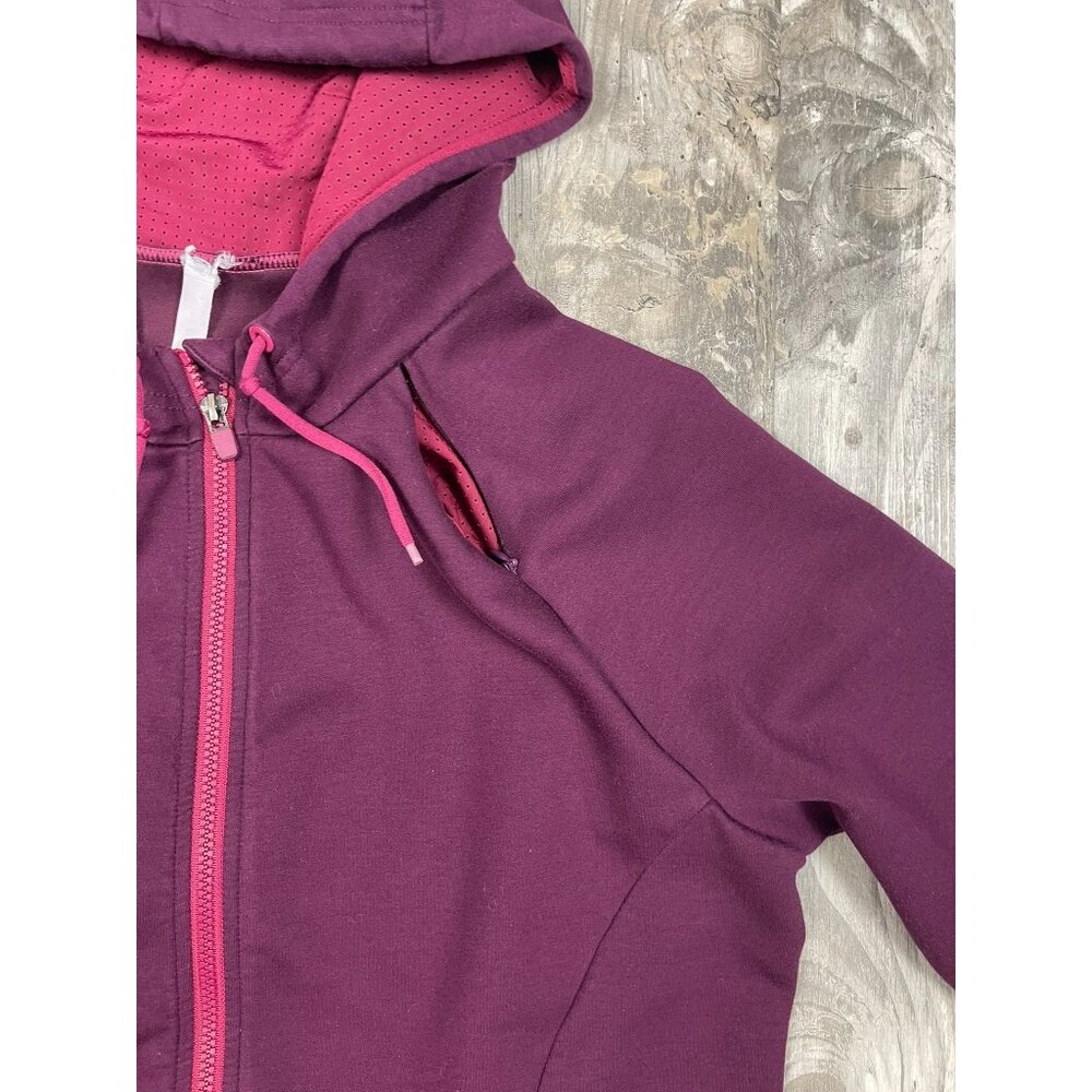 Fabletics Sammy Jacket Large Full Zip Maroon Plum… - image 4